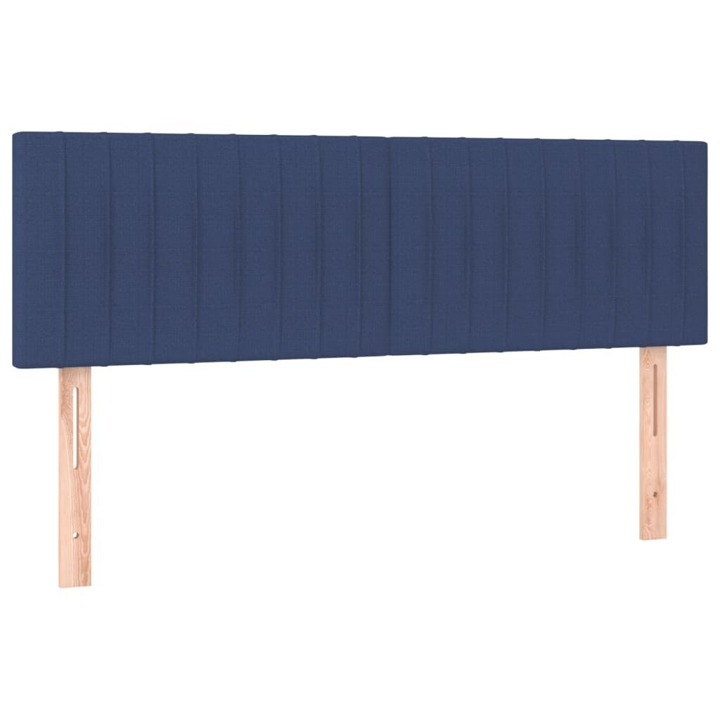 Zagłówek do łóżka z LED, niebieski, 144x5x78/88 cm, tkanina Lumarko!