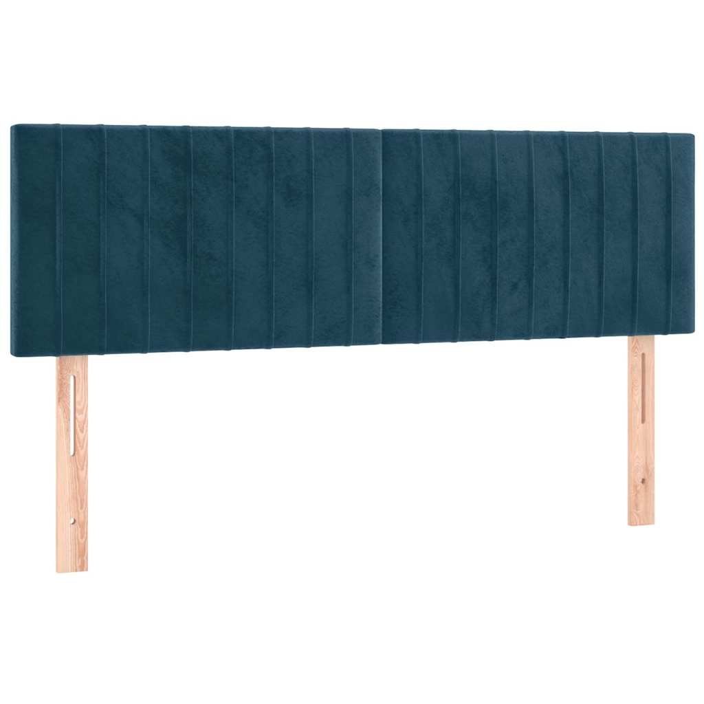 Zagłówek do łóżka z LED, ciemnoniebieski 144x5x78/88cm, aksamit Lumarko!