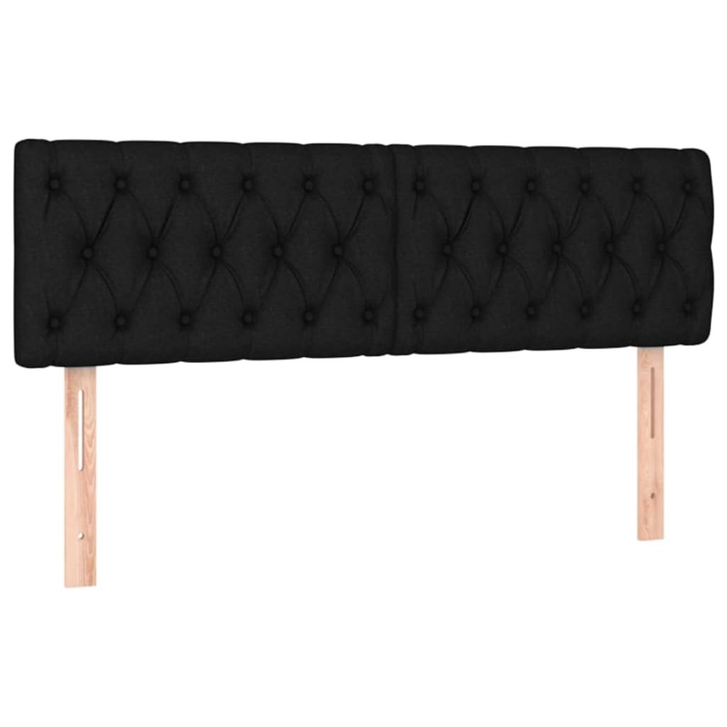 Zagłówek do łóżka z LED, czarny, 144x7x78/88 cm, tkanina Lumarko!
