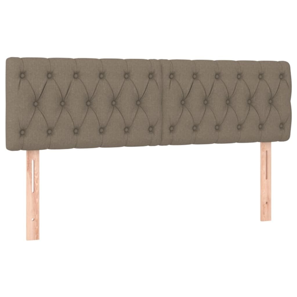 Zagłówek do łóżka z LED, taupe, 144x7x78/88 cm, tkanina Lumarko!