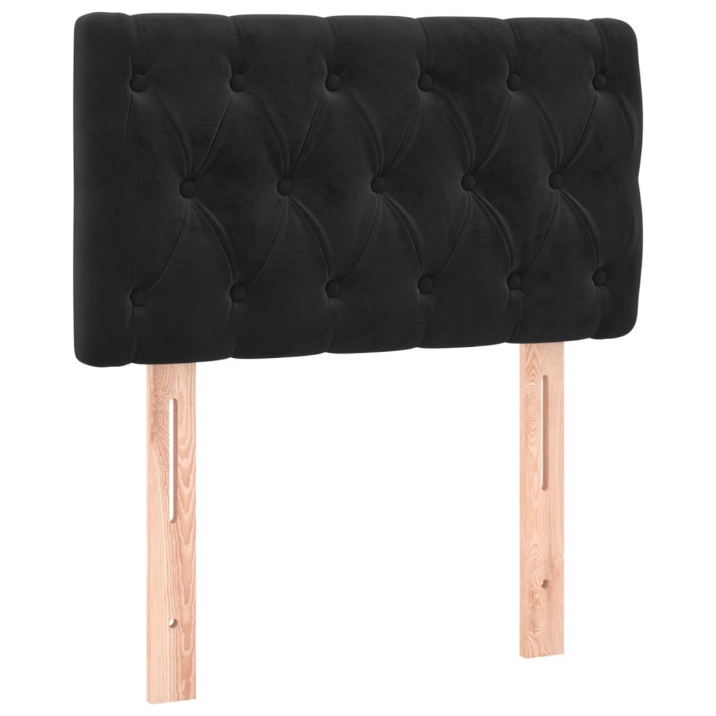 Zagłówek do łóżka z LED, czarny, 80x7x78/88 cm, aksamit Lumarko!