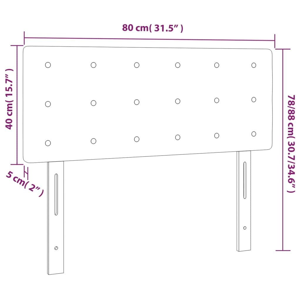 Zagłówek do łóżka z LED, jasnoszary, 80x5x78/88 cm, tkanina Lumarko!