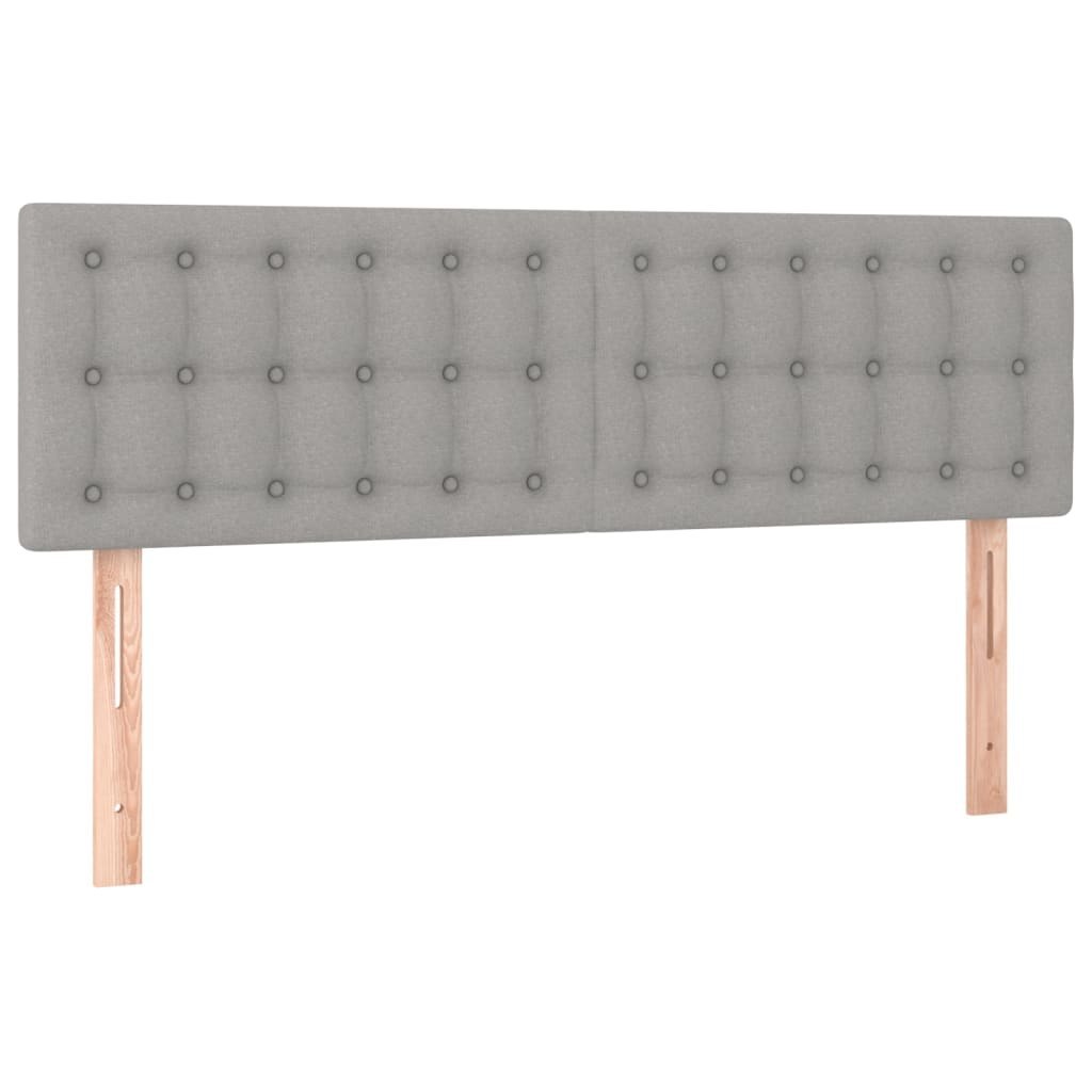 Zagłówek do łóżka z LED, jasnoszary, 144x5x78/88 cm, tkanina Lumarko!