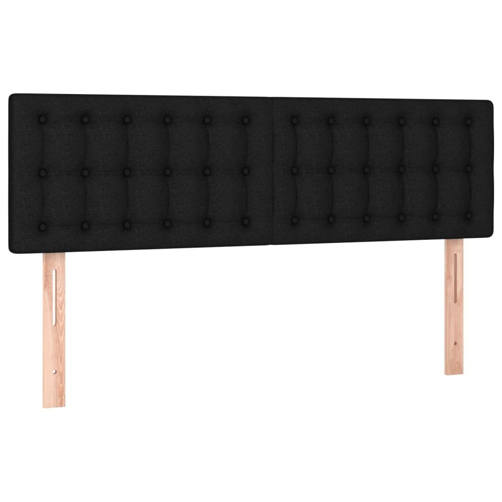 Zagłówek do łóżka z LED, czarny, 144x5x78/88 cm, tkanina Lumarko!