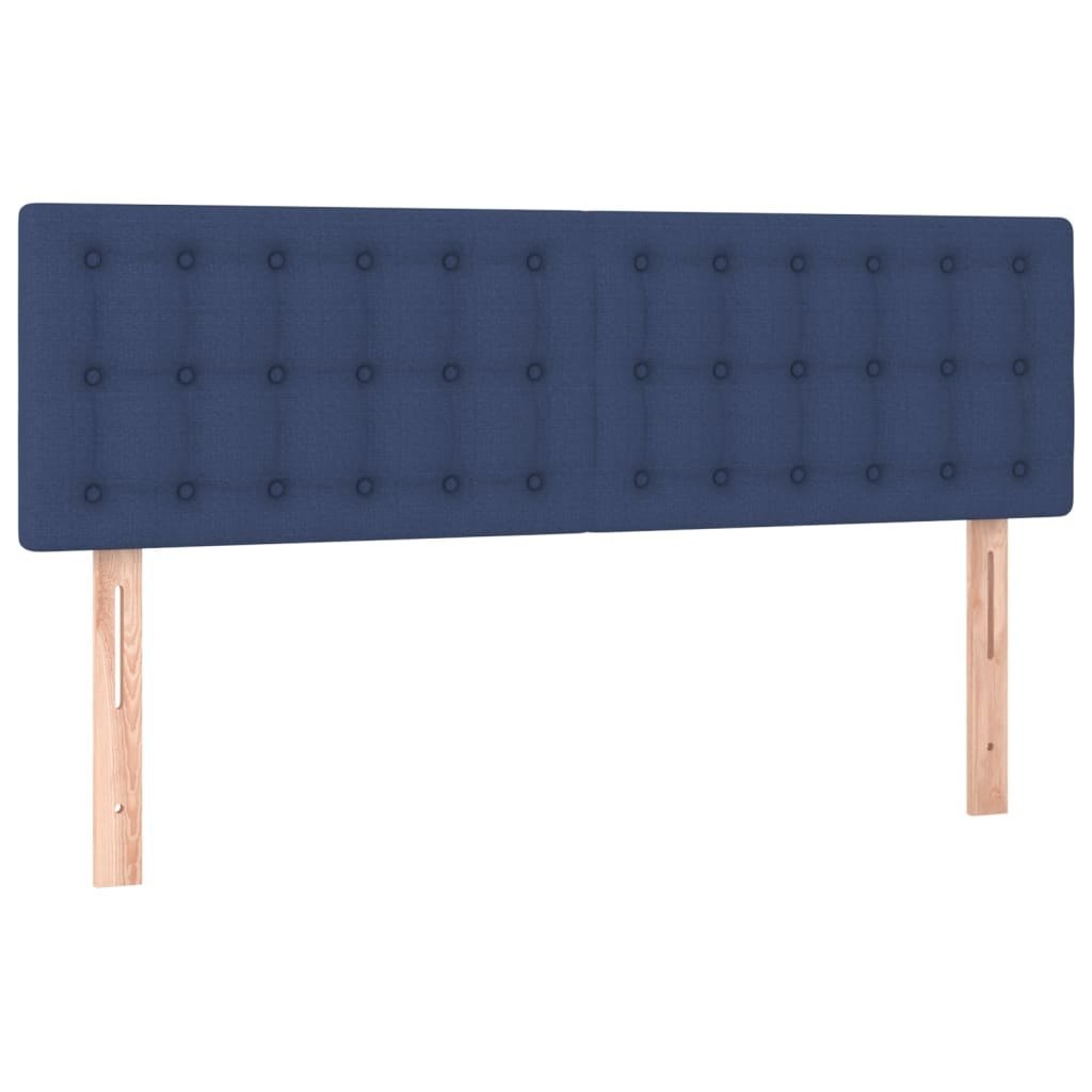 Zagłówek do łóżka z LED, niebieski, 144x5x78/88 cm, tkanina Lumarko!