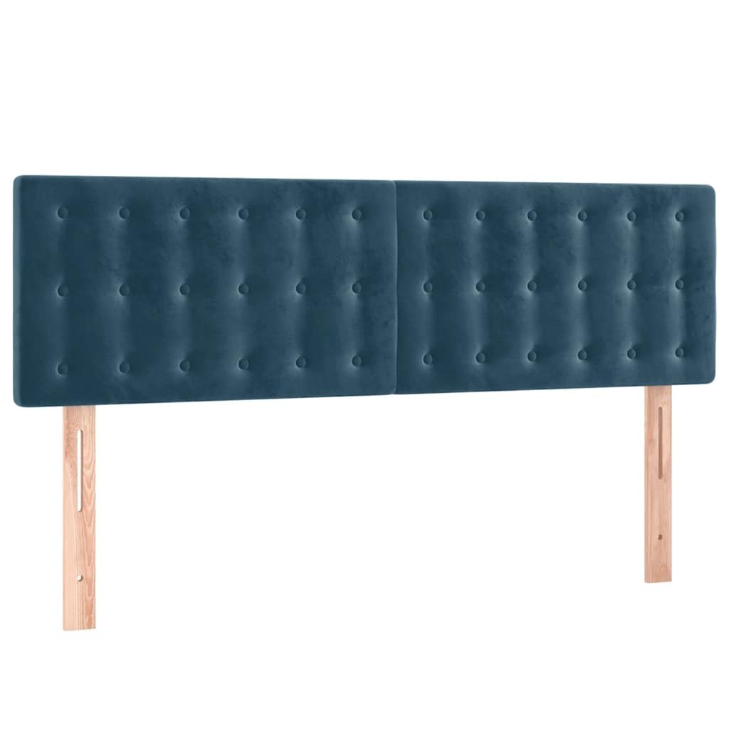 Zagłówek do łóżka z LED, ciemnoniebieski 144x5x78/88cm, aksamit Lumarko!