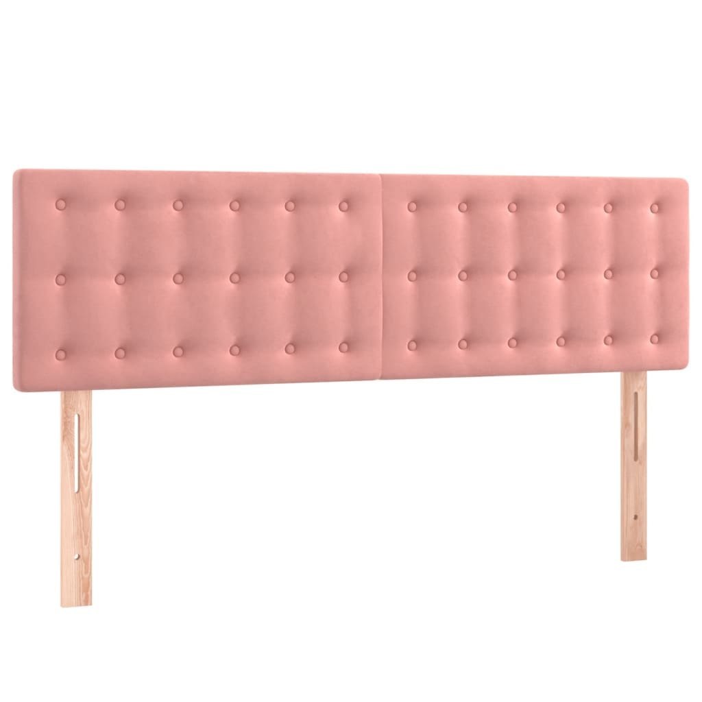 Zagłówek do łóżka z LED, różowy, 144x5x78/88 cm, aksamit Lumarko!