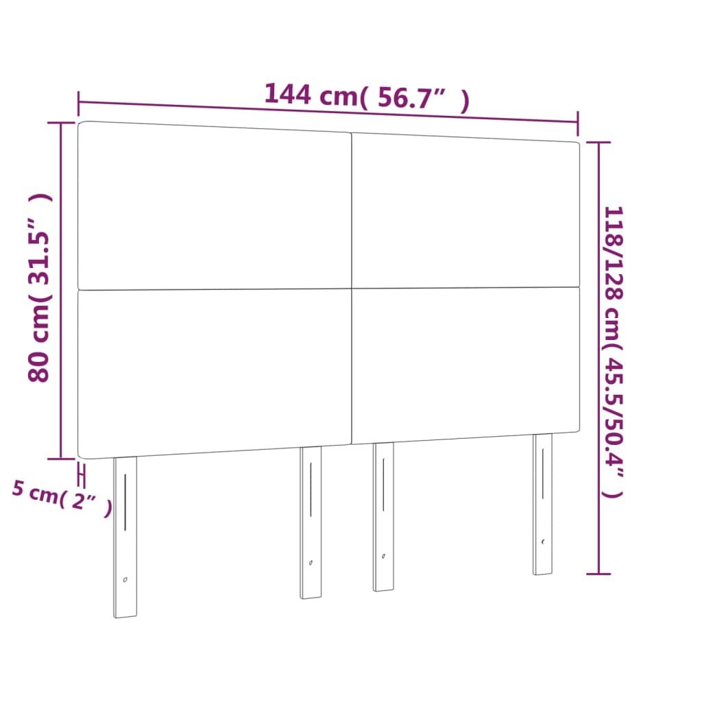 Zagłówek do łóżka z LED, niebieski, 144x5x118/128 cm, tkanina Lumarko!