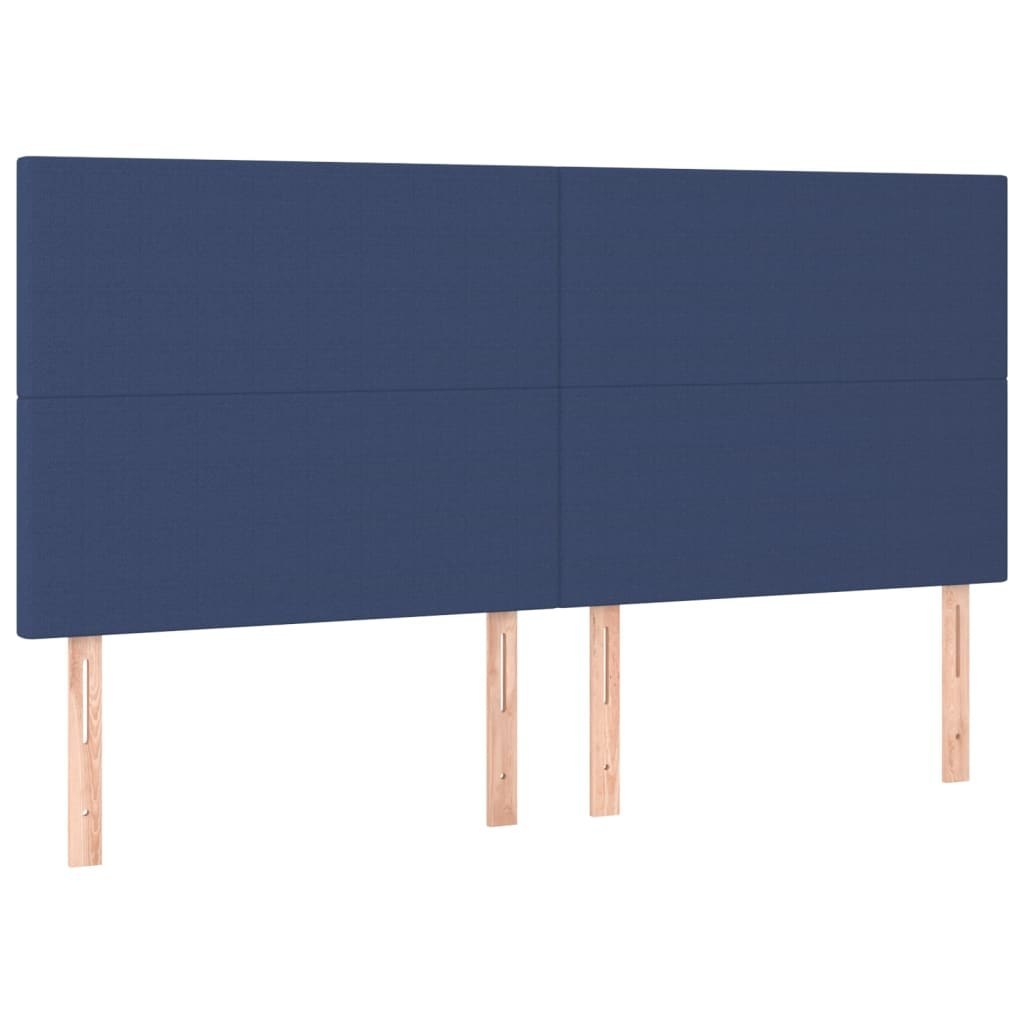 Zagłówek do łóżka z LED, niebieski, 160x5x118/128 cm, tkanina Lumarko!