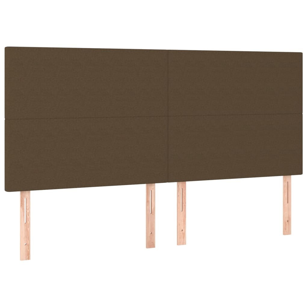 Zagłówek do łóżka z LED ciemnobrązowy 180x5x118/128 cm tkanina Lumarko!
