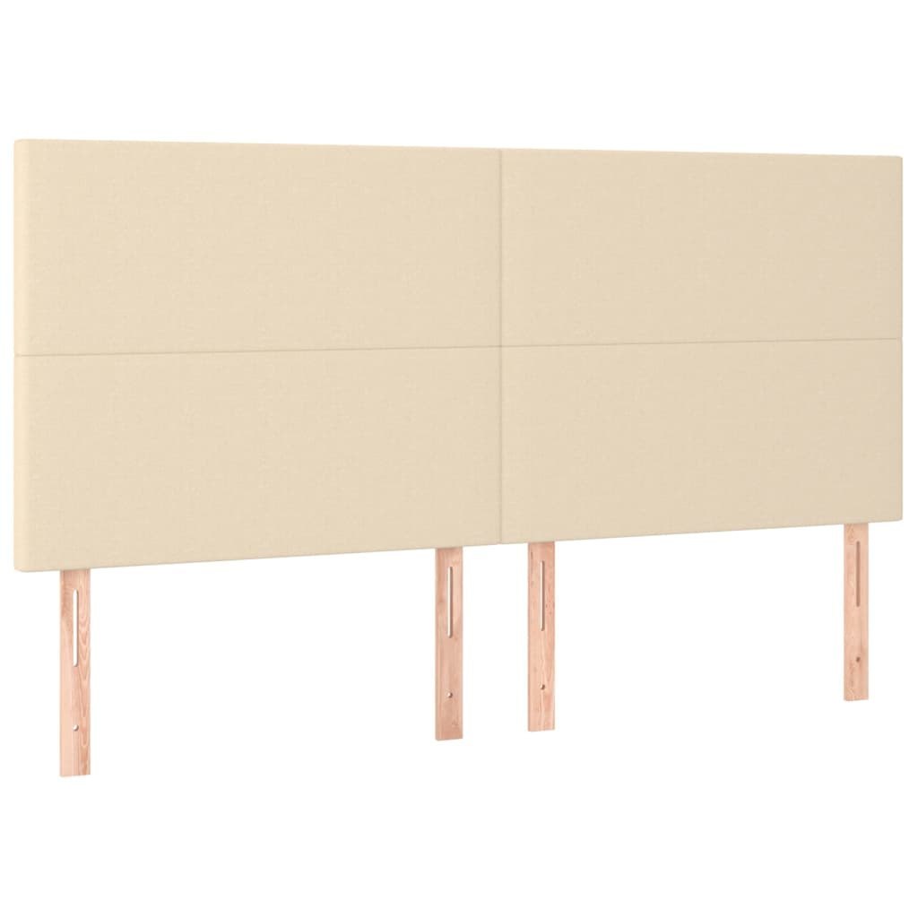Zagłówek do łóżka z LED, kremowy, 180x5x118/128 cm, tkanina Lumarko!