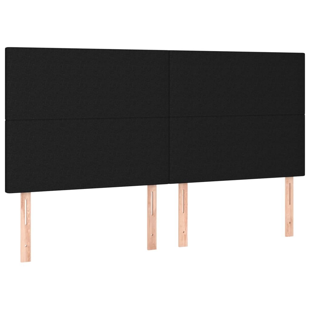 Zagłówek do łóżka z LED, czarny, 200x5x118/128 cm, tkanina Lumarko!