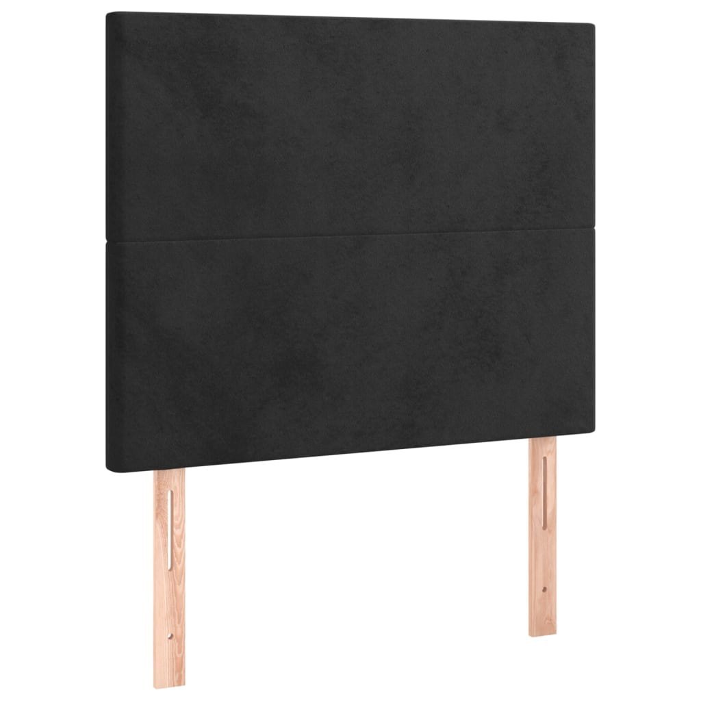 Zagłówek do łóżka z LED, czarny, 100x5x118/128 cm, aksamit Lumarko!