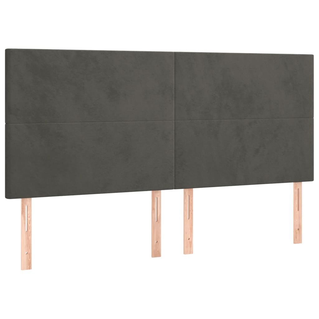 Zagłówek do łóżka z LED, ciemnoszary, 160x5x118/128 cm, aksamit Lumarko!