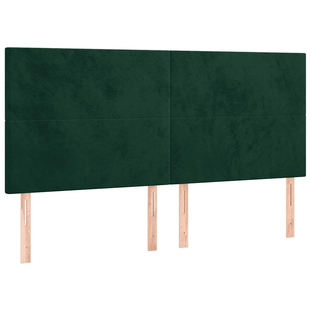 Zagłówek do łóżka z LED, ciemnozielony, 160x5x118/128 cm Lumarko!
