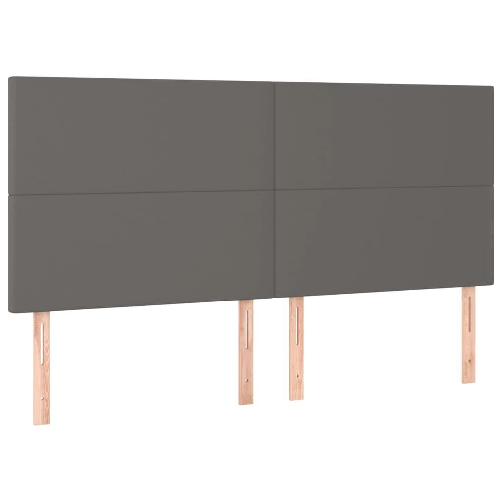 Zagłówek do łóżka, szary, 160x5x118/128 cm, sztuczna skóra Lumarko!