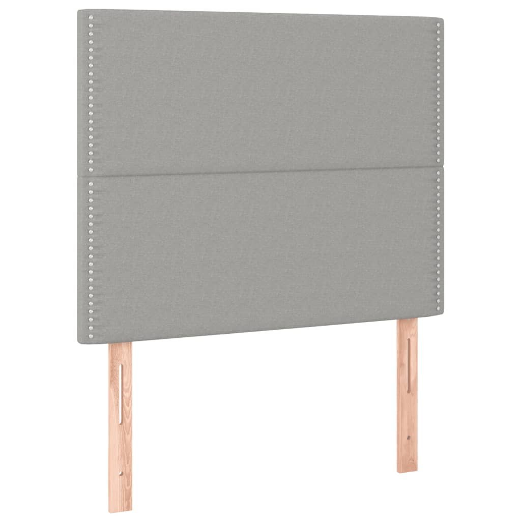 Zagłówek do łóżka z LED, jasnoszary, 90x5x118/128 cm, tkanina Lumarko!