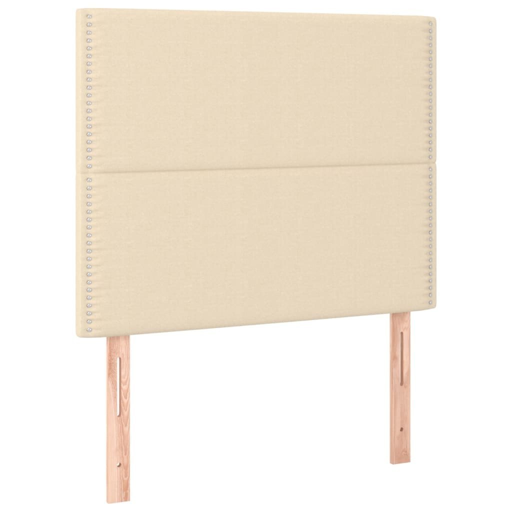Zagłówek do łóżka z LED, kremowy, 90x5x118/128 cm, tkanina Lumarko!