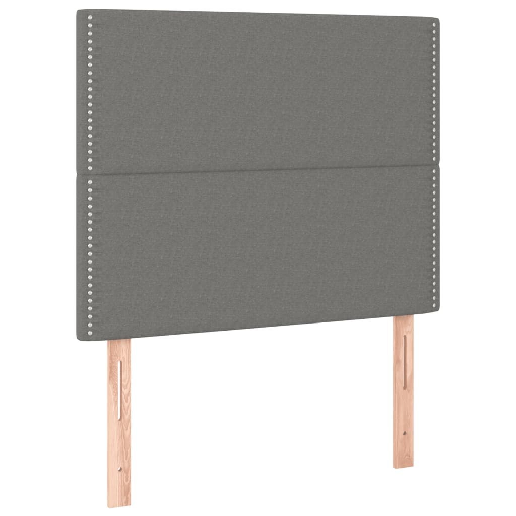 Zagłówek do łóżka z LED, ciemnoszary, 100x5x118/128 cm, tkanina Lumarko!