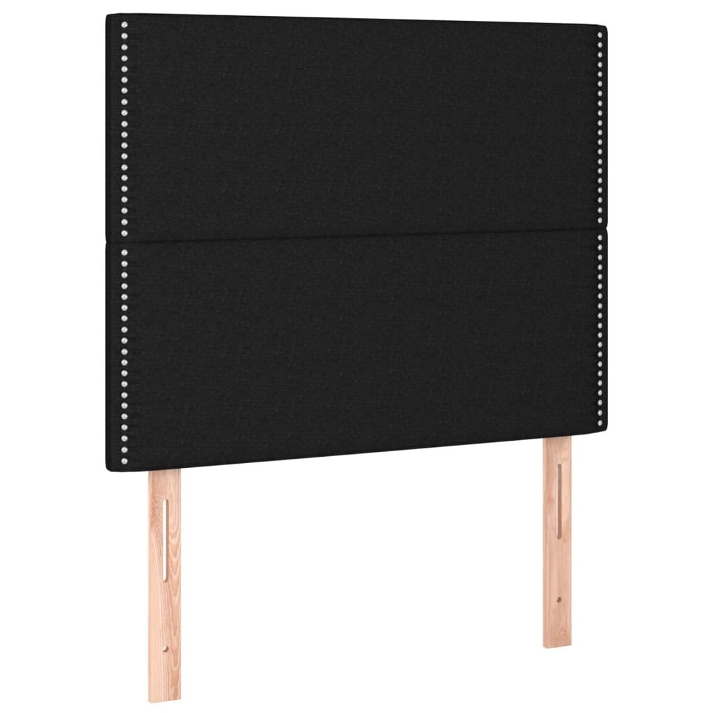 Zagłówek do łóżka z LED, czarny, 100x5x118/128 cm, tkanina Lumarko!