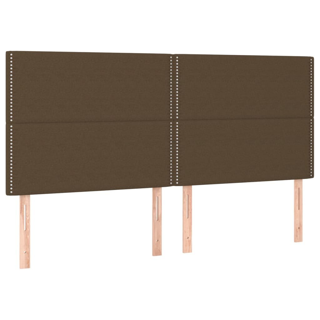 Zagłówek do łóżka z LED ciemnobrązowy 180x5x118/128 cm tkanina Lumarko!