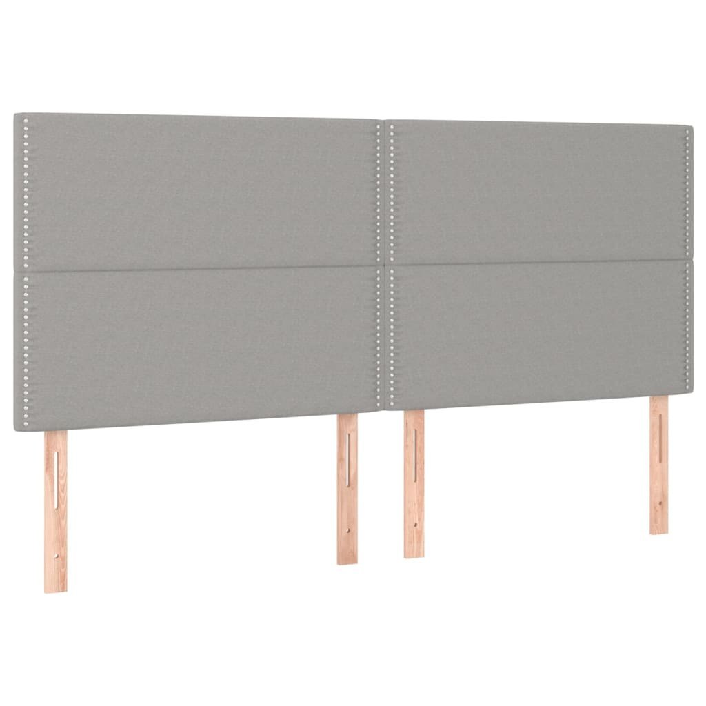 Zagłówek do łóżka z LED, jasnoszary, 200x5x118/128 cm, tkanina Lumarko!