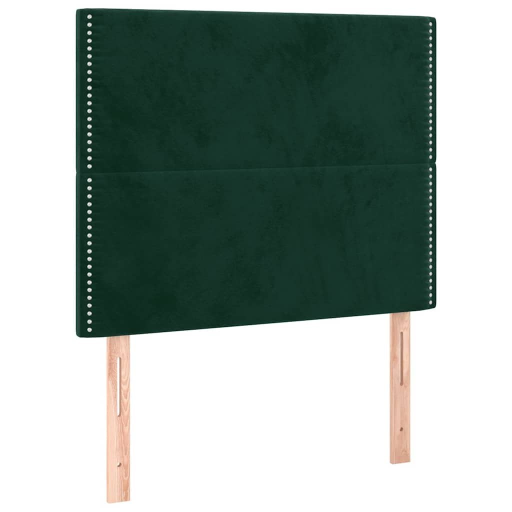 Zagłówek do łóżka z LED, ciemnozielony, 90x5x118/128cm, aksamit Lumarko!