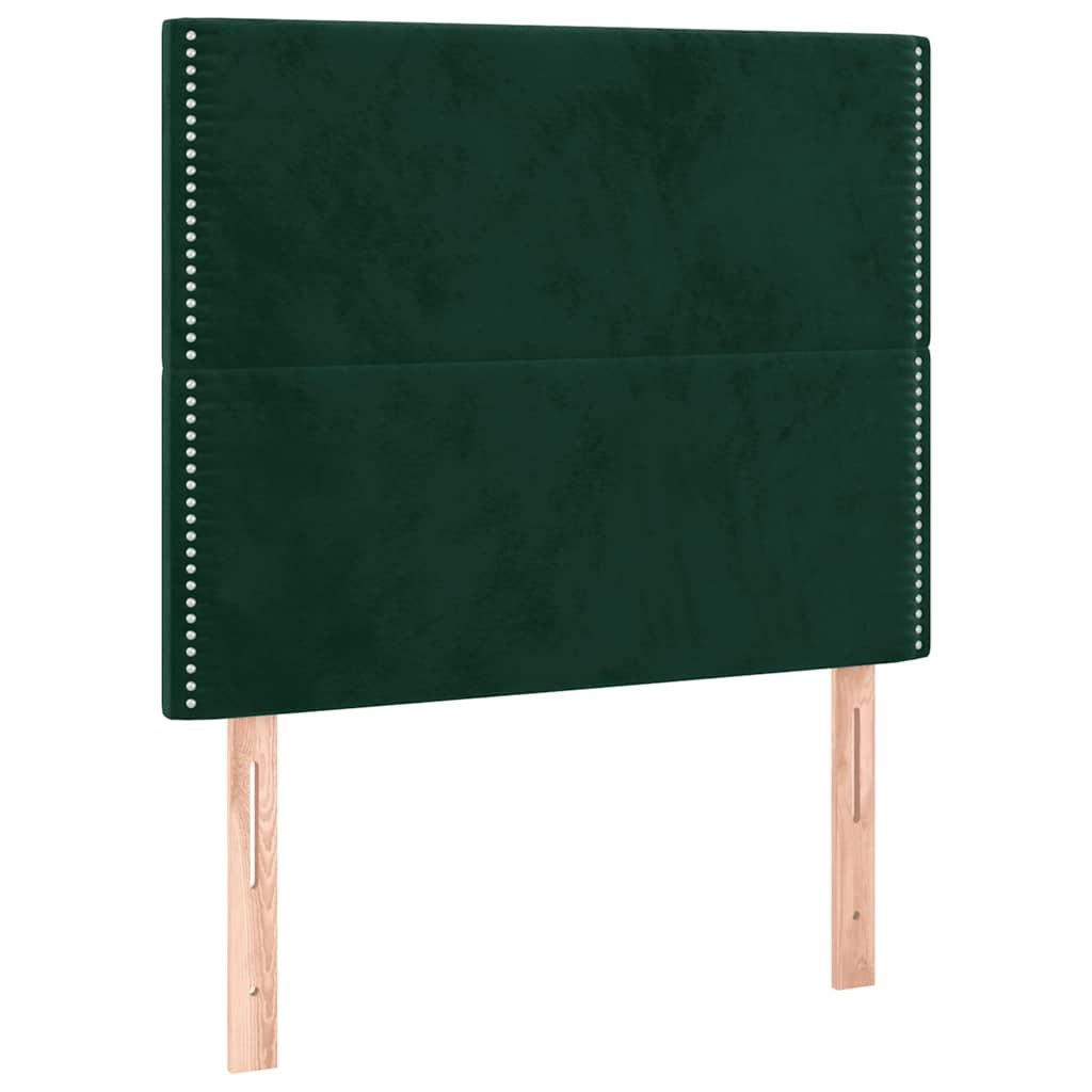 Zagłówek do łóżka z LED, ciemnozielony, 100x5x118/128 cm Lumarko!