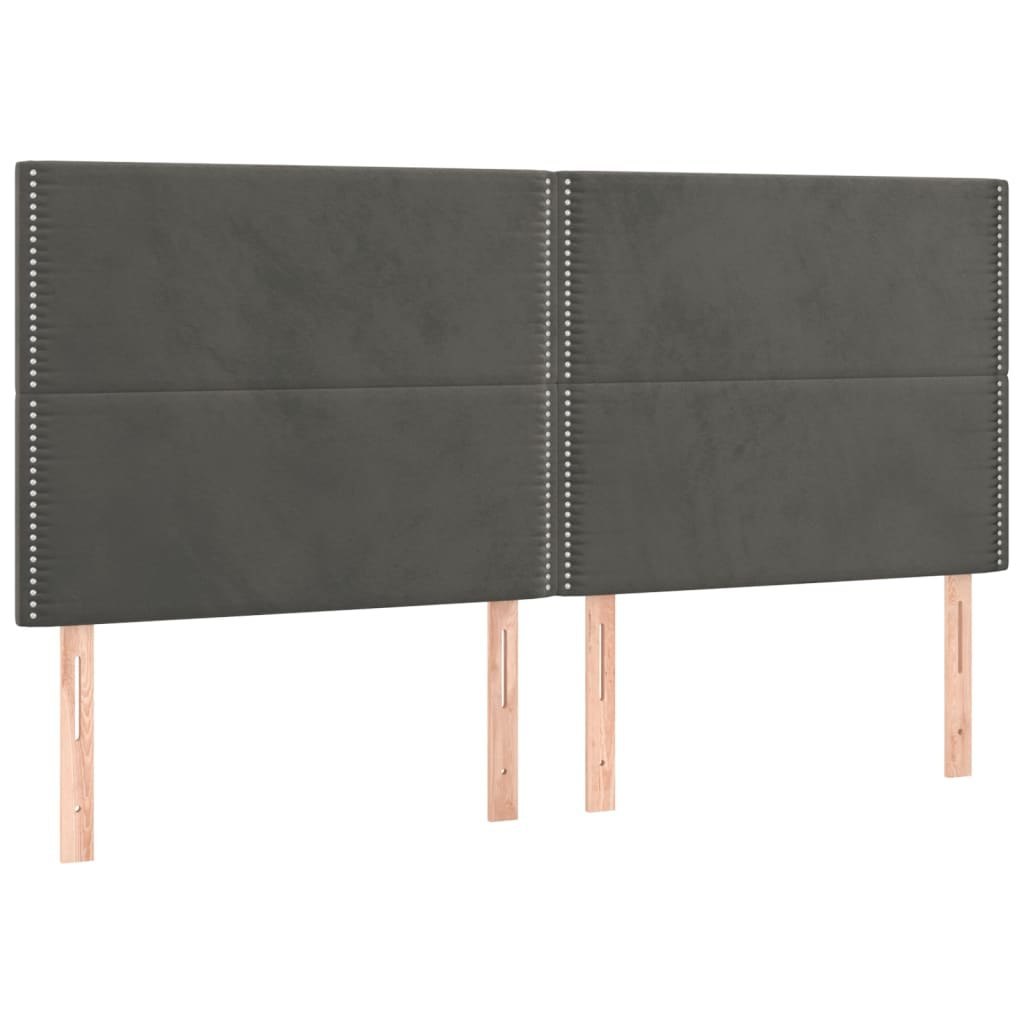 Zagłówek do łóżka z LED, ciemnoszary, 180x5x118/128 cm, aksamit Lumarko!
