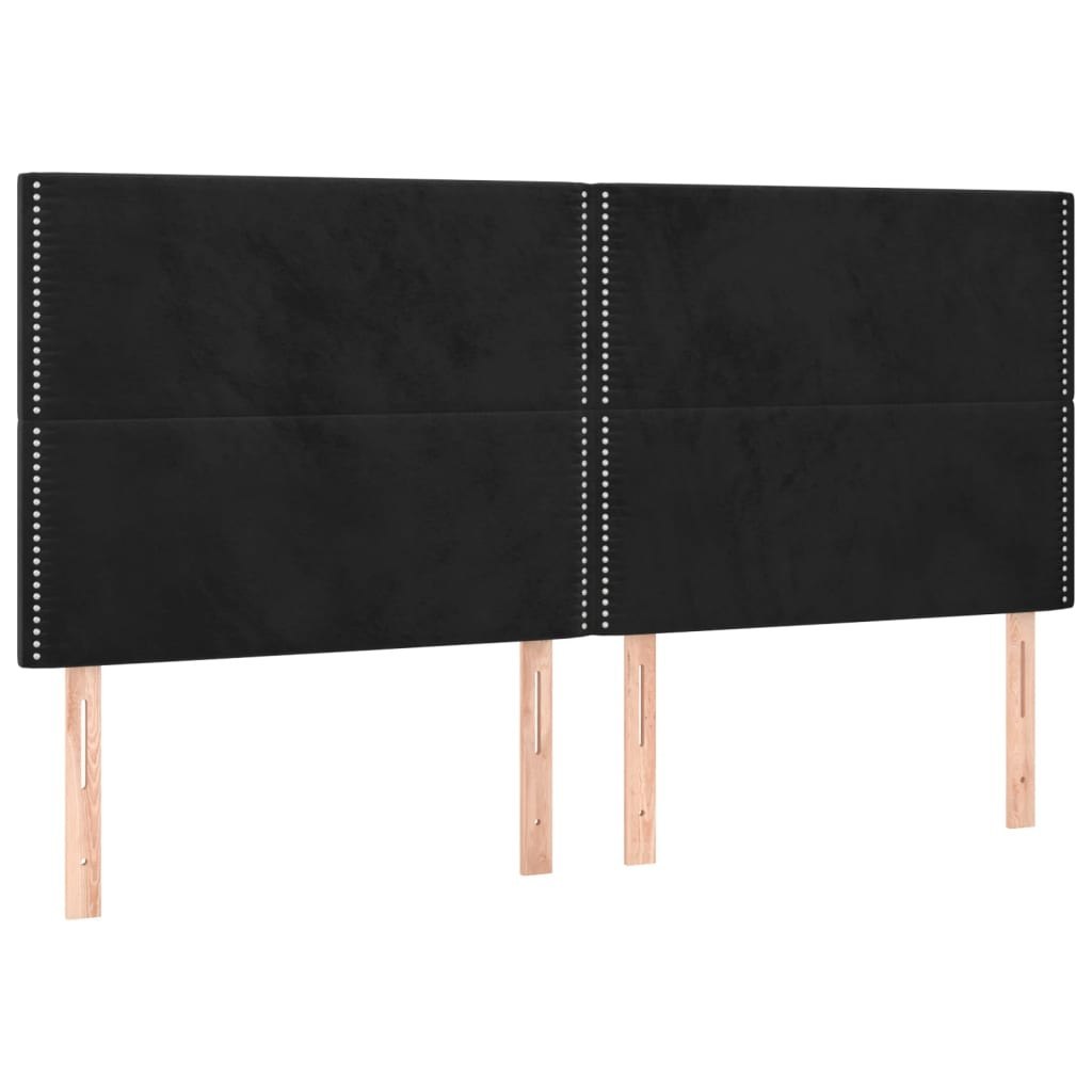 Zagłówek do łóżka z LED, czarny, 180x5x118/128 cm, aksamit Lumarko!