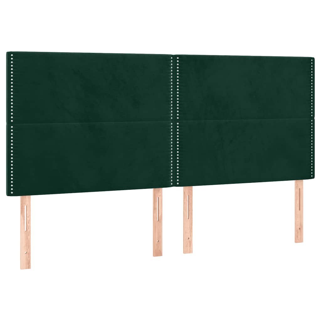 Zagłówek do łóżka z LED, ciemnozielony, 200x5x118/128 cm Lumarko!
