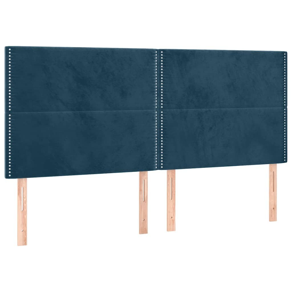 Zagłówek do łóżka z LED, ciemnoniebieski, 200x5x118/128 cm Lumarko!