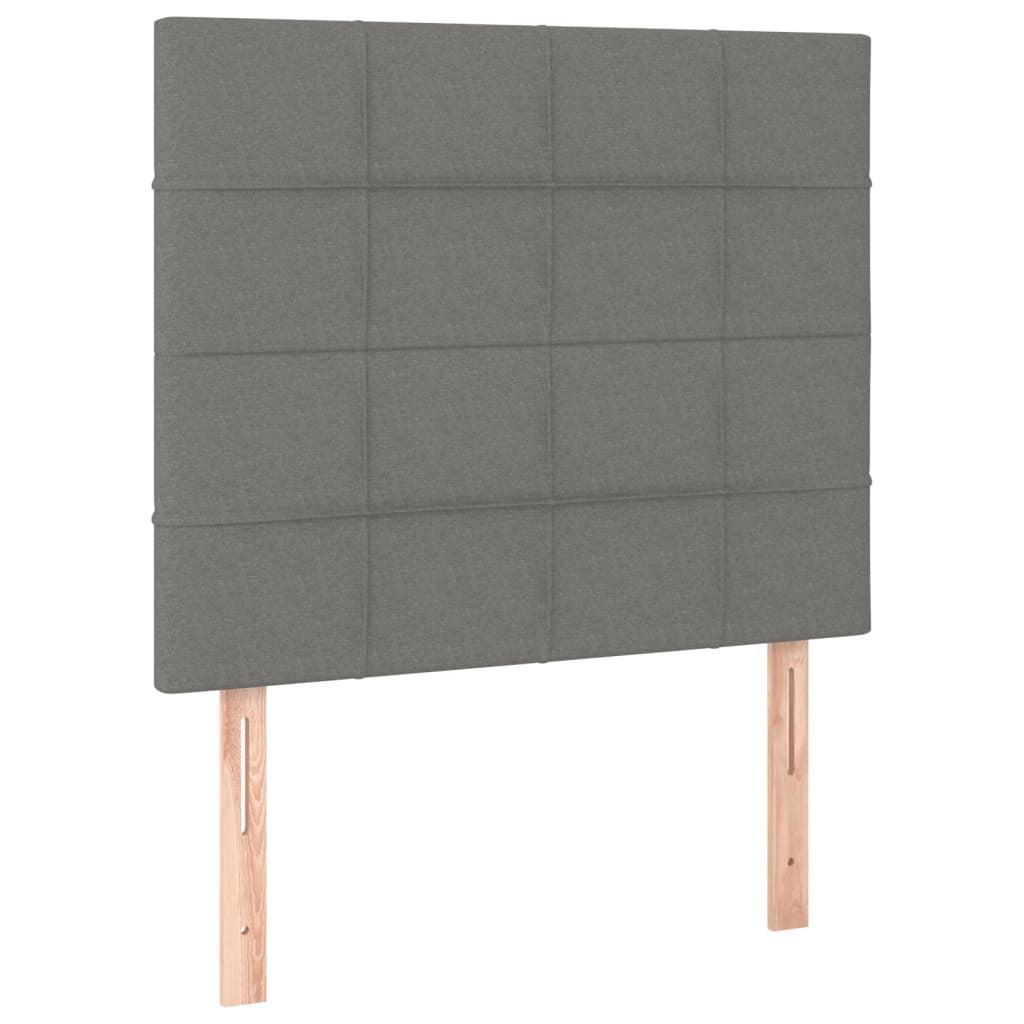 Zagłówek do łóżka z LED, ciemnoszary, 90x5x118/128 cm, tkanina Lumarko!