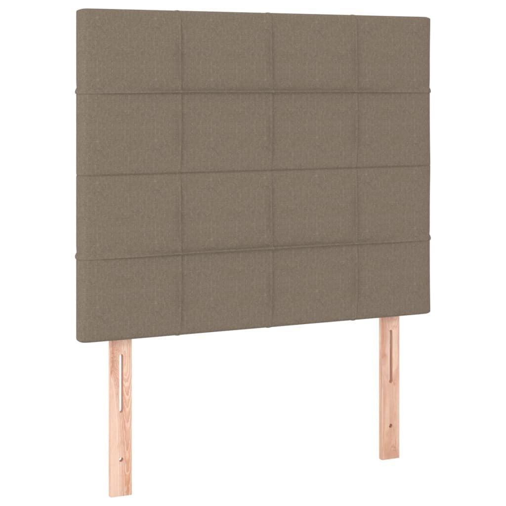 Zagłówek do łóżka z LED, taupe, 100x5x118/128 cm, tkanina Lumarko!