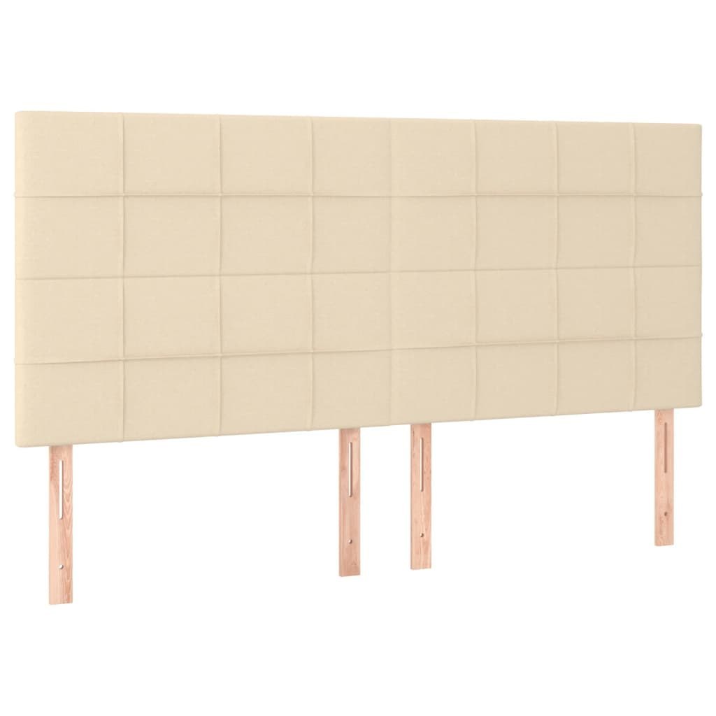 Zagłówek do łóżka z LED, kremowy, 160x5x118/128 cm, tkanina Lumarko!