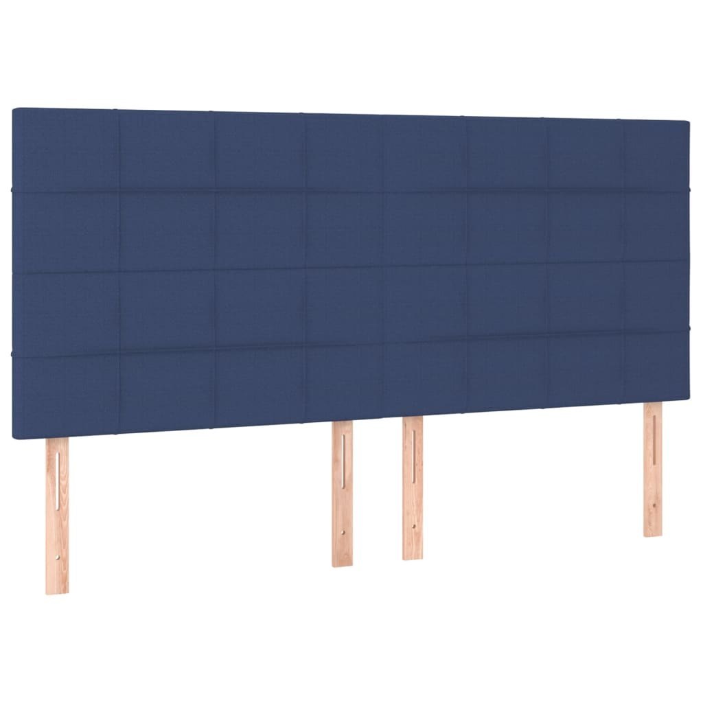Zagłówek do łóżka z LED, niebieski, 160x5x118/128 cm, tkanina Lumarko!