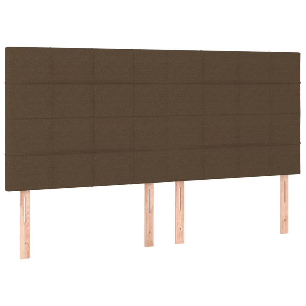 Zagłówek do łóżka z LED ciemnobrązowy 180x5x118/128 cm tkanina Lumarko!