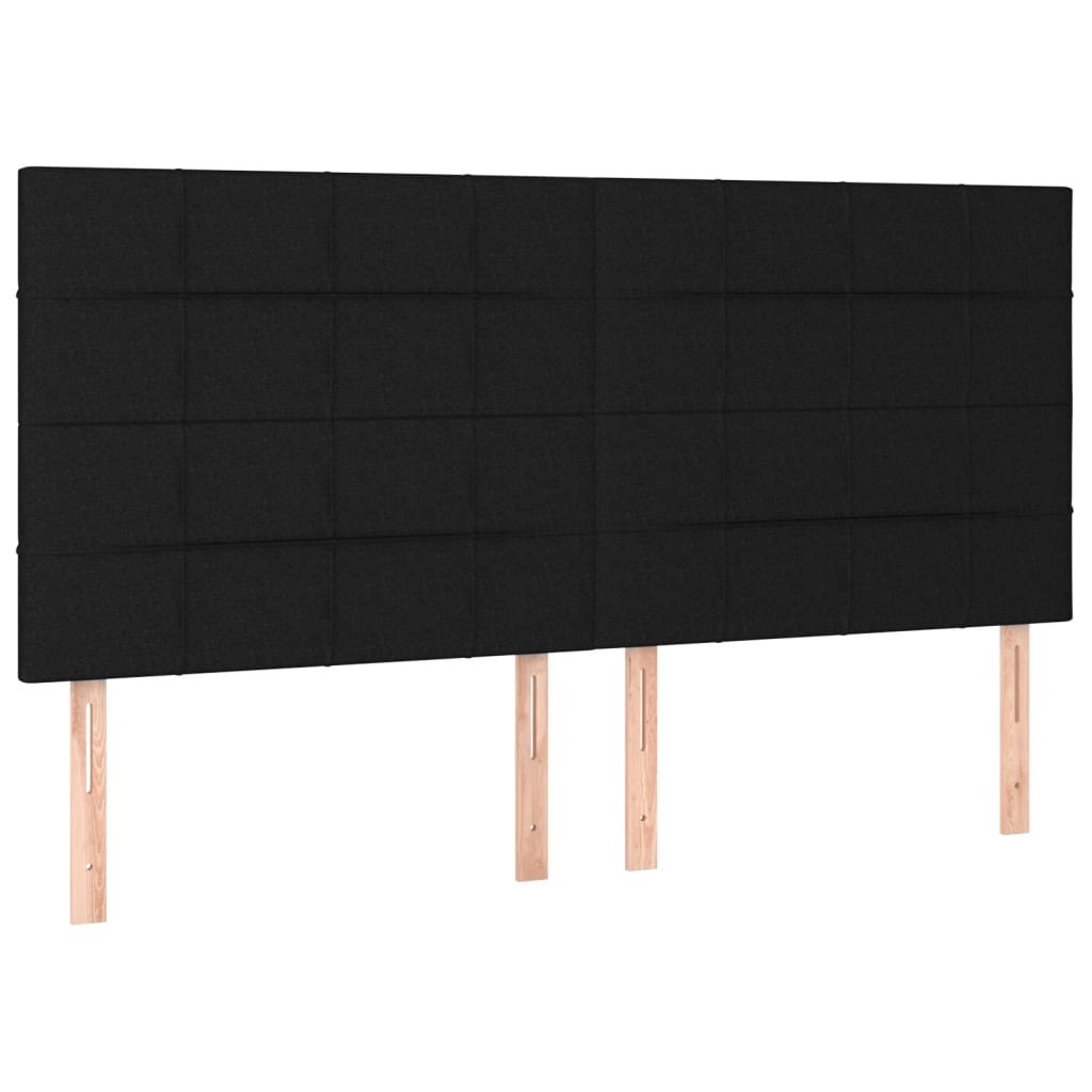 Zagłówek do łóżka z LED, czarny, 200x5x118/128 cm, tkanina Lumarko!