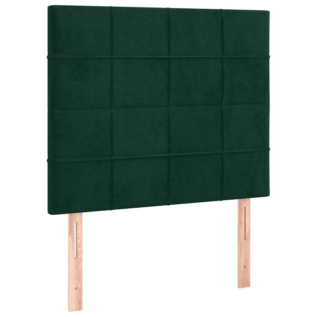 Zagłówek do łóżka z LED, ciemnozielony, 80x5x118/128cm, aksamit Lumarko!