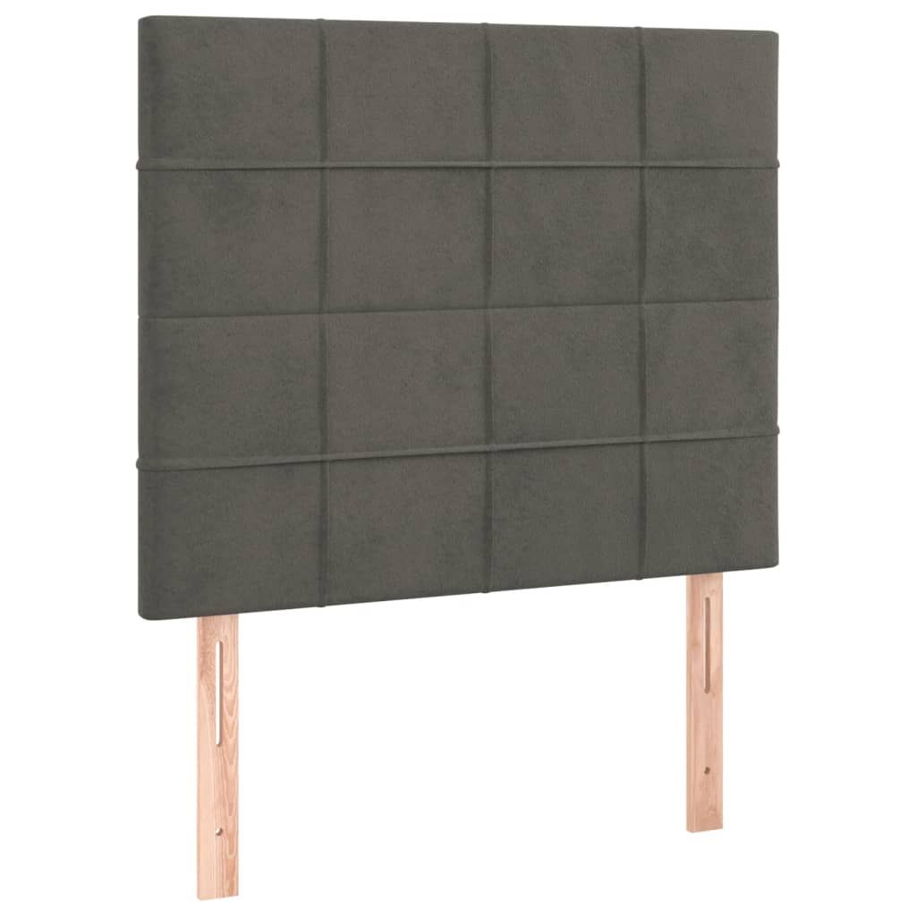 Zagłówek do łóżka z LED, ciemnoszary, 90x5x118/128 cm, aksamit Lumarko!