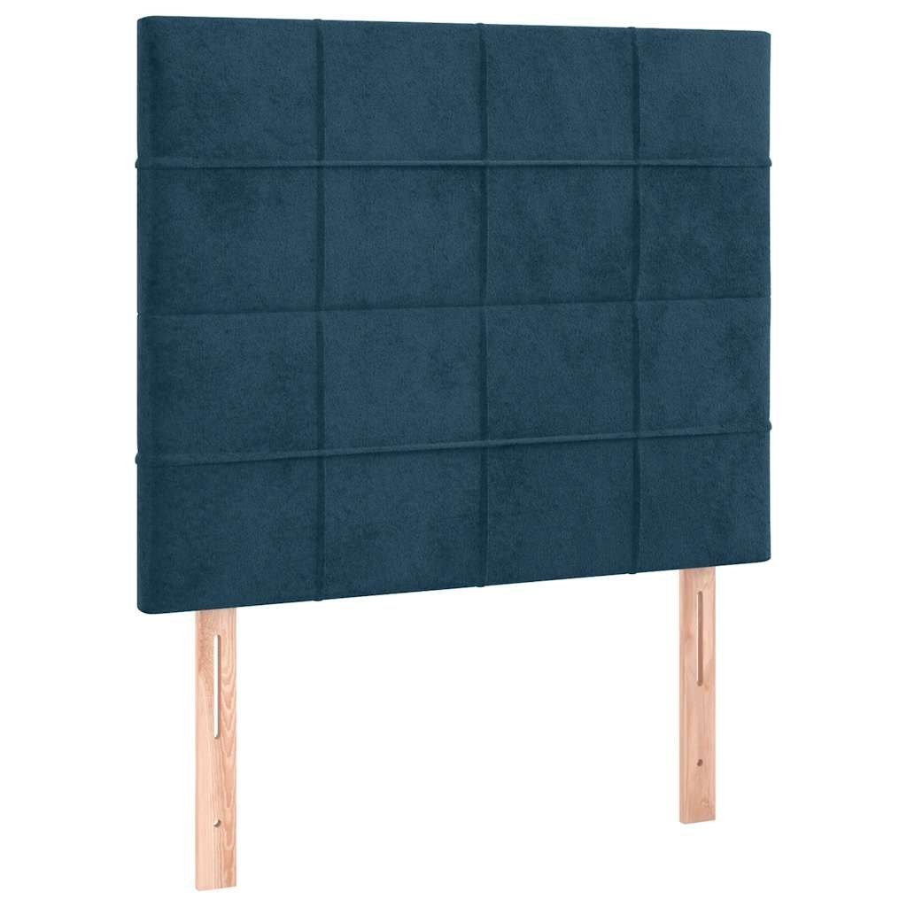 Zagłówek do łóżka z LED, ciemnoniebieski, 100x5x118/128 cm Lumarko!