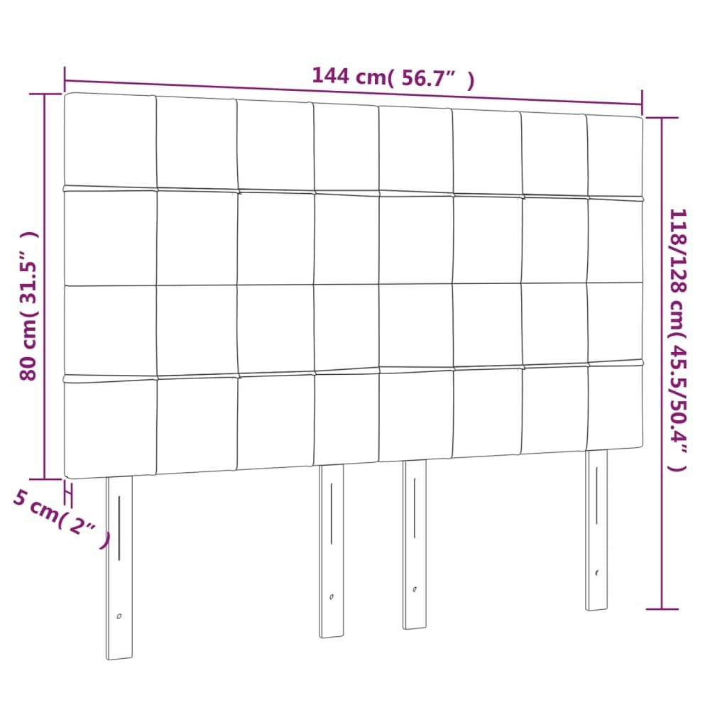 Zagłówek do łóżka z LED, jasnoszary, 144x5x118/128 cm, aksamit Lumarko!