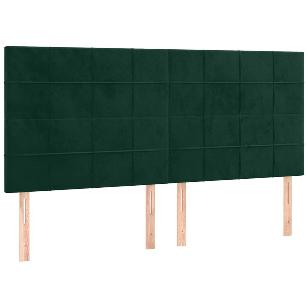 Zagłówek do łóżka z LED, ciemnozielony, 160x5x118/128 cm Lumarko!