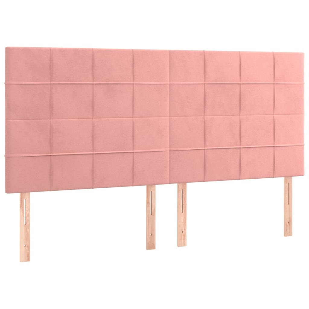 Zagłówek do łóżka z LED, różowy, 160x5x118/128 cm, aksamit Lumarko!