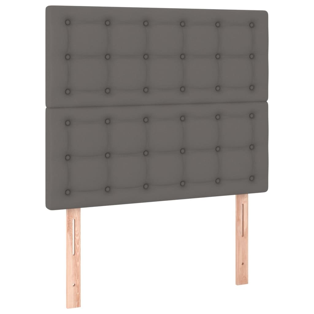 Zagłówek do łóżka, szary, 80x5x118/128 cm, sztuczna skóra Lumarko!