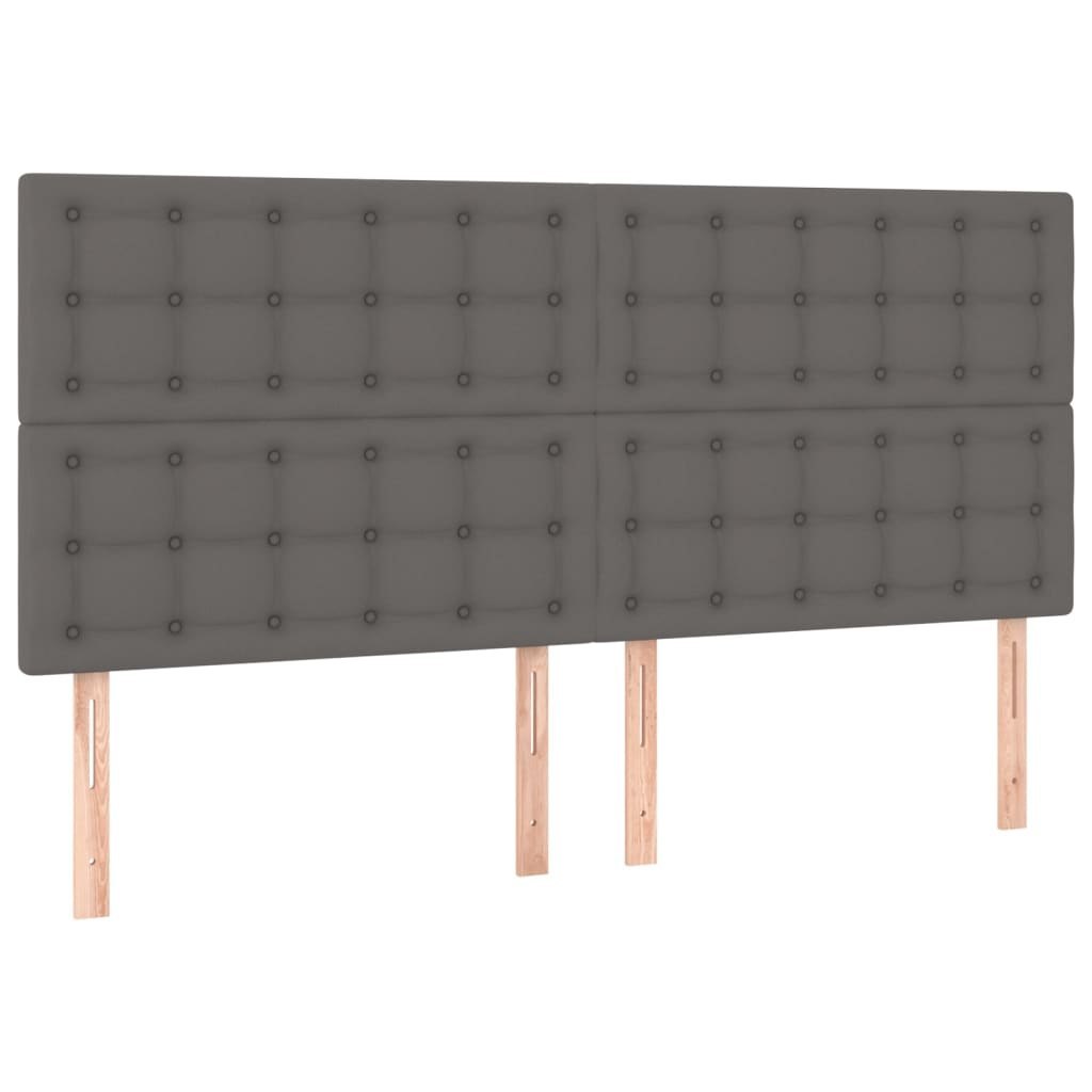 Zagłówek do łóżka, szary, 160x5x118/128 cm, sztuczna skóra Lumarko!