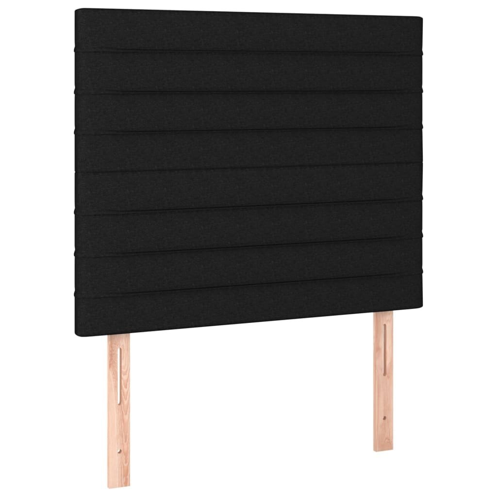 Zagłówek do łóżka z LED, czarny, 80x5x118/128 cm, tkanina Lumarko!