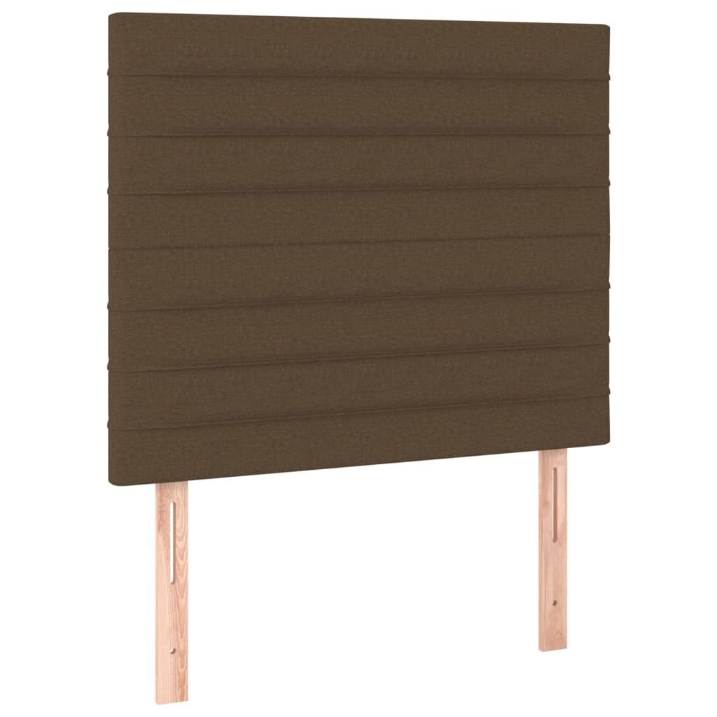 Zagłówek do łóżka z LED ciemnobrązowy 80x5x118/128 cm tkanina Lumarko!