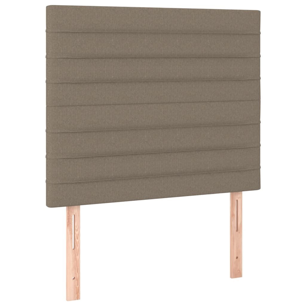 Zagłówek do łóżka z LED, taupe, 90x5x118/128 cm, tkanina Lumarko!