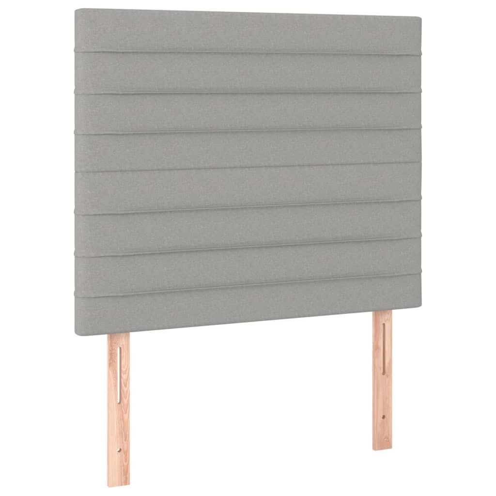Zagłówek do łóżka z LED, jasnoszary, 100x5x118/128 cm, tkanina Lumarko!